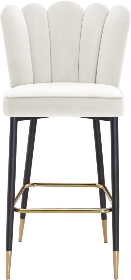 Meridian Furniture Lily Cream Velvet Stool-1