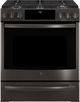 GE Profile™ 30" Black Stainless Steel Slide-In Front Control Gas Range-0