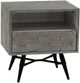 Armen Living Makena Black/Tundra Grey Nightstand-0