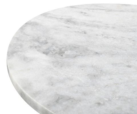 Moe's Home Collection Evelyn Ashen Gray Marble Top End Table with Brown Base-2