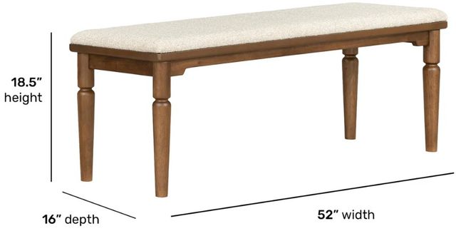 Flexsteel® Azalea Oatmeal/Walnut Bench-4