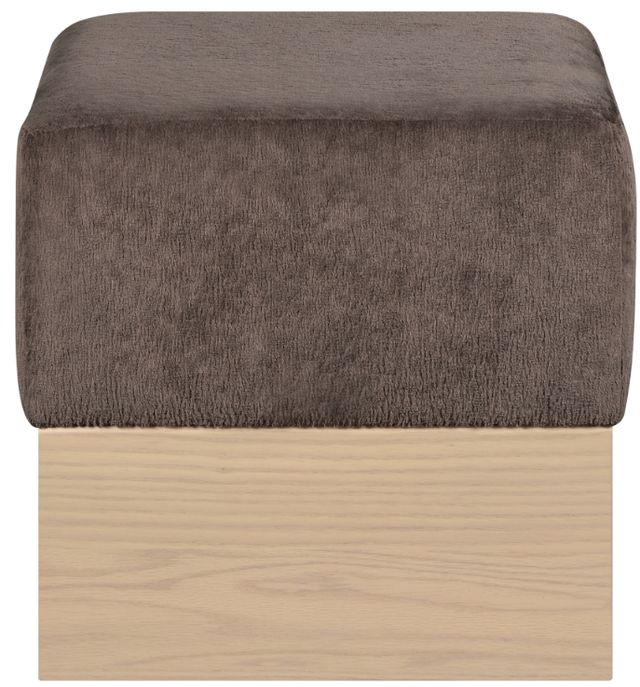 Meridian Furniture Havre Brown/Natural Upholstered Ottoman-2