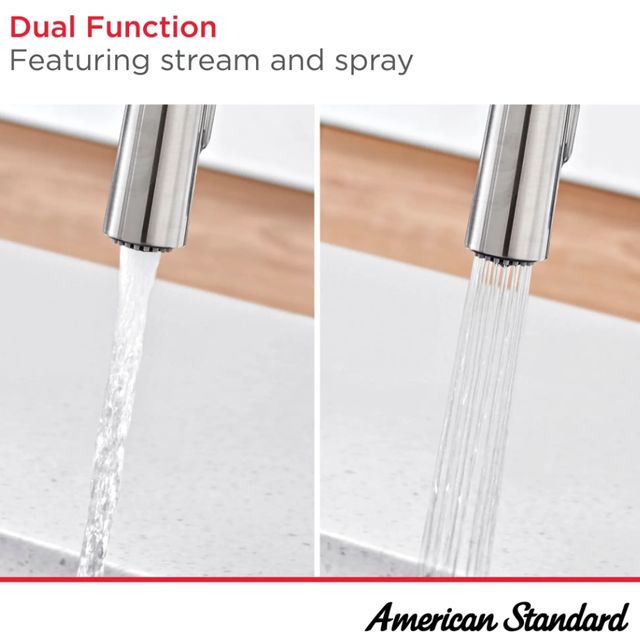 American Standard Studio® S Polished Chrome Semi-Pro Pull-Down Dual Spray Kitchen Faucet with Spring Spout-3