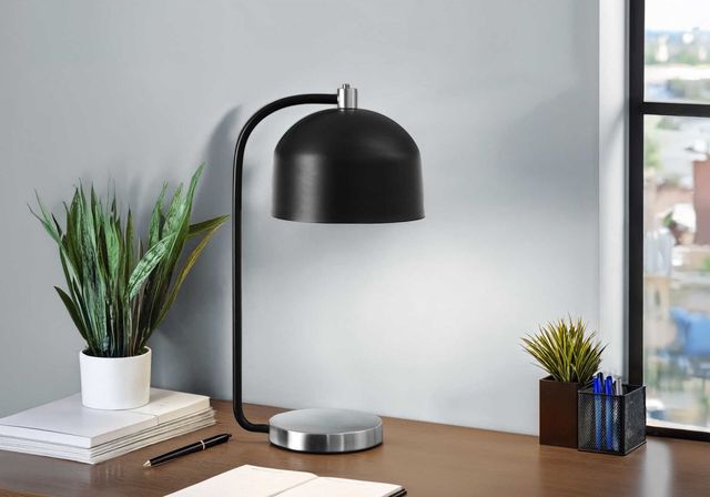 Monarch Specialties Inc. Black/Silver Metal Table Lamp with Metal Shade-2