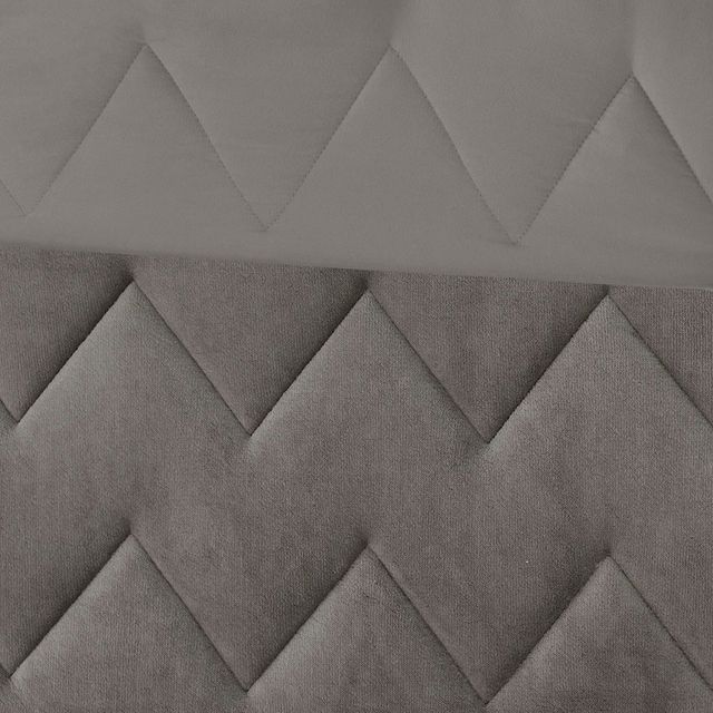 Olliix by Intelligent Design Kai Grey Full/Queen Quilted Reversible Microfiber to Cozy Plush Comforter Set-3