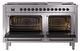 Ilve® Nostalgie II Noblesse 60'' Stainless Steel Pro Style Dual Fuel Range with Burnished Trim-1