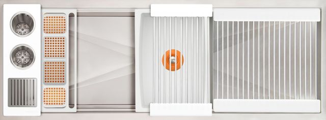 The Galley® Designer White Resin / Resin+ Ideal WashStation™ 3S + 18" DryDock® Drain Side, Four Tool Wash Kit, One DryDock® Tool-0