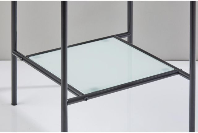 Adesso® Stephen Glss Top Accent Table with Black Metal Base-1