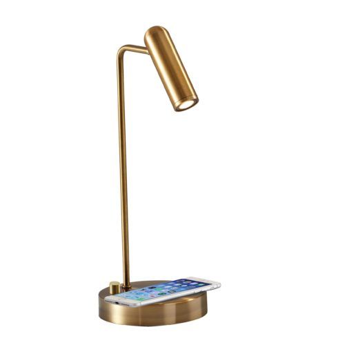 Adesso® Kaye Antique Brass AdessoCharge LED Desk Lamp-0