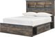 Signature Design by Ashley® Drystan Brown Rustic King Bookcase Bed with 4-Drawer Storage-1