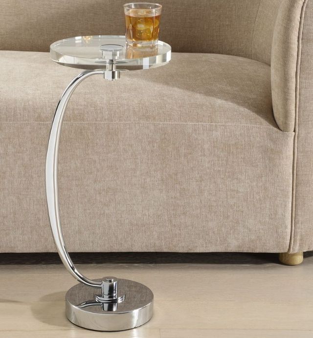 Uttermost® Waveney Crystal Top Drink Table with Polished Nickel Base-1