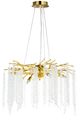 A & B Home Clear/Gold Chandelier with Strands and Droplet-2