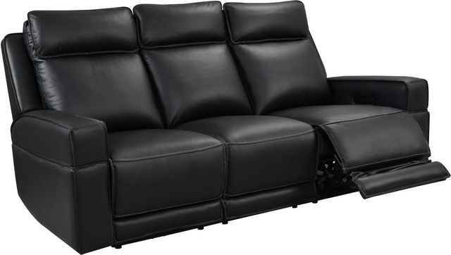 Leather Italia™ Cambria Valley Black Power Reclining Sofa-0