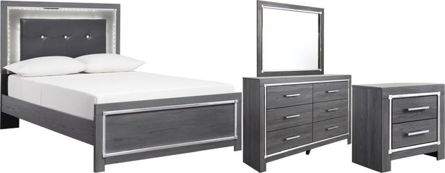 Signature Design by Ashley® Lodanna 4-Piece Gray King Panel Bed Set-0