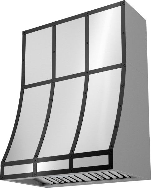 Zephyr Designer Collection 36'' x 12'' Matte Black Duct Cover Banding Kit -2