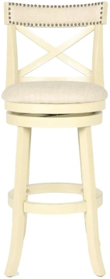 New Classic® Home Furnishings York White Swivel Bar Stool-2