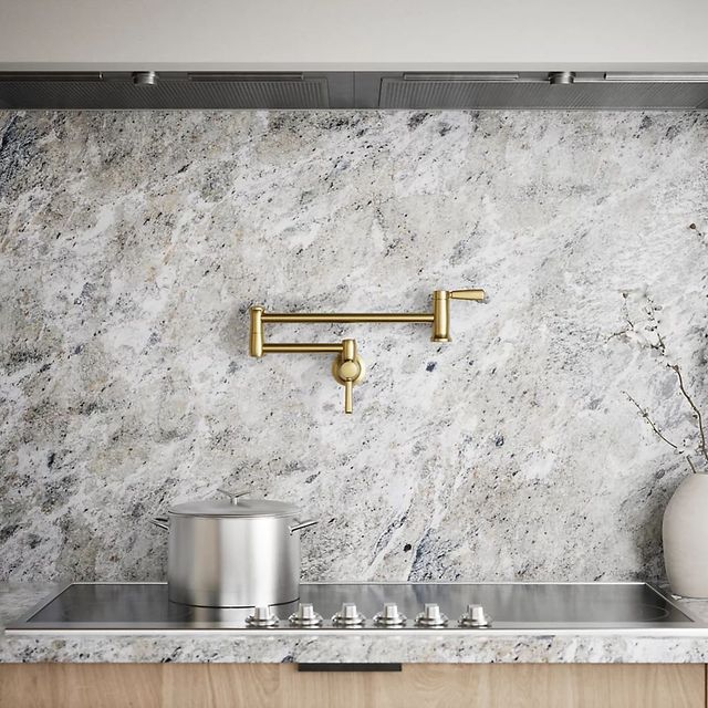 KOHLER® Vibrant Brushed Moderne Brass Wall-Mount Pot Filler-4
