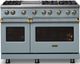 Viking® 5 Series 48" Novembery Sky Pro Style Gas (NG) Range with Brushed Brass Trim-4