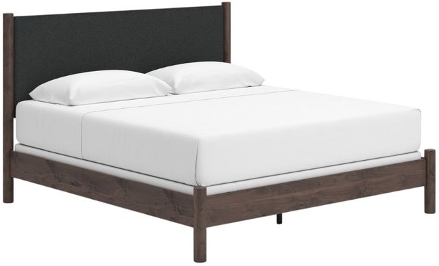 Signature Design by Ashley® Cadmori Black/Brown King Upholstered Panel Bed-0