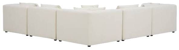 Moe's Home Collection Lowtide Classic 5-Piece Warm White L-Shaped Modular Sectional-3