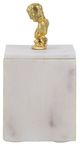 A & B Home White 4" Marble Box-2