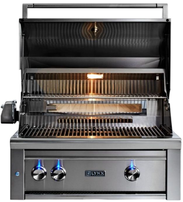 LYNX® Professional 2-Burner Pacific Blue Built-In Liquid Propane Grill with 1 Trident Infrared Burner, 1 Ceramic Burner and Rotisserie-1