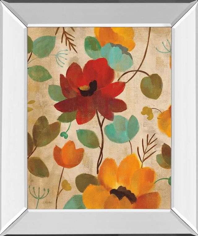 Classy Art Vibrant Embroidery Il by Silvia Vassileva Mirror Framed Wall Art-0