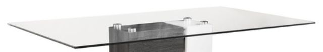 Mazin Furniture Shirelle Glass Top Counter Height Table with Glossy White/Rich Grey Base-1