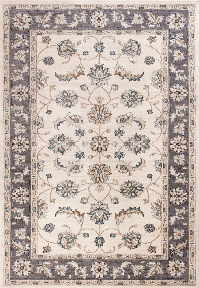 KAS Rugs Avalon Ivory/Grey Mahal 5'x8' Rug-0