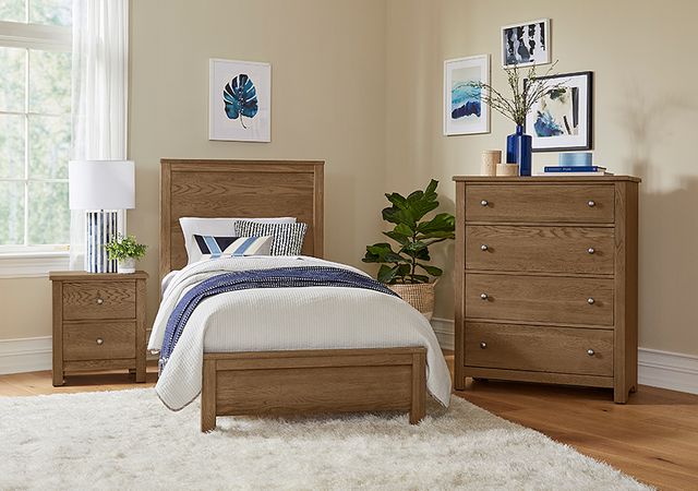Vaughan-Bassett Fundamentals Natural Twin Panel Bed-1
