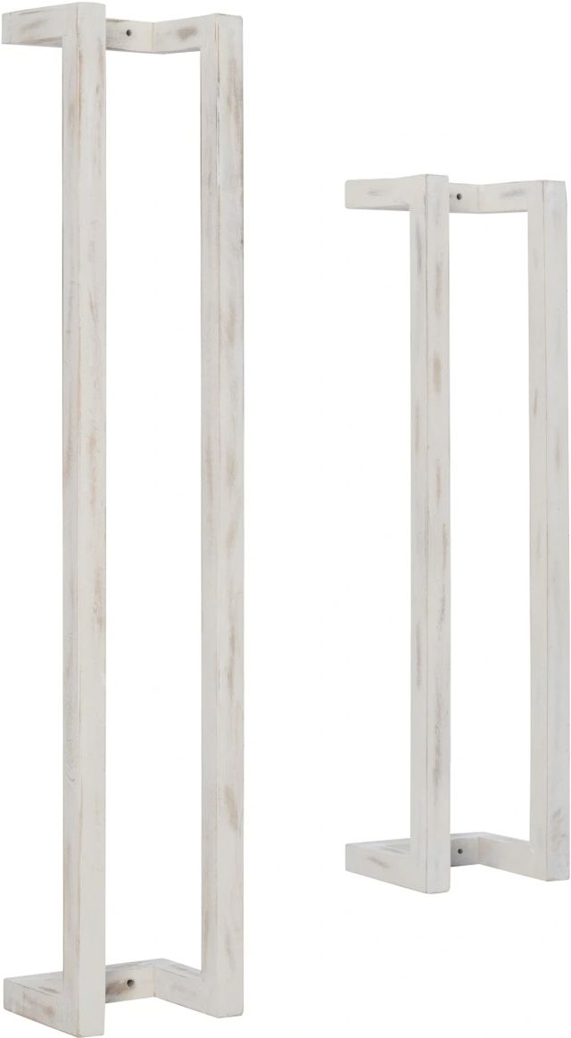 Powell® Troy 2-Piece White Towel Rack Set-0