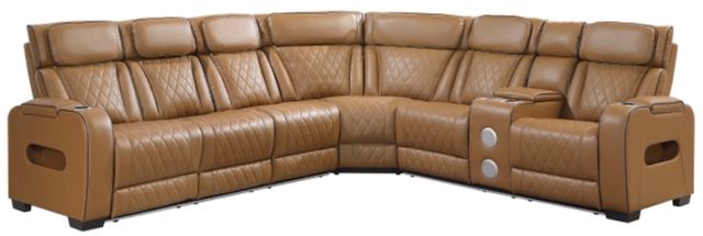 Homelegance® Fairway 3-Piece Brown Power Reclining Sectional with Right Side Console-0
