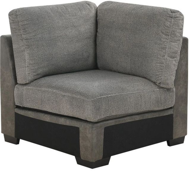 Emerald Home Berlin 3-Piece Gray Herringbone/Sanded Microfiber Sectional-3