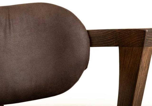 International Furniture Direct Zaphiro Brown/Lacquer Brown Upholstered Dining Arm Chair-4