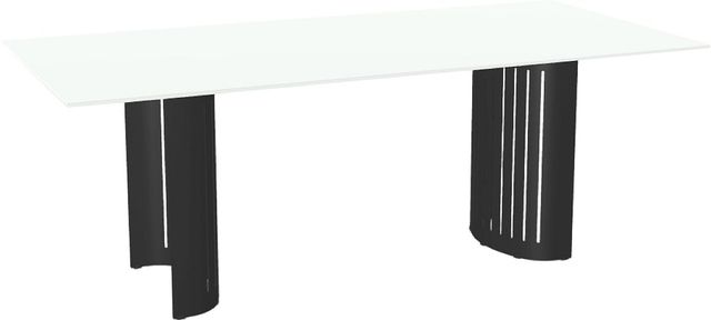 Amisco Customizable Rachel 84" Rectangular Dining Table with 0.5" White Glass Top-1
