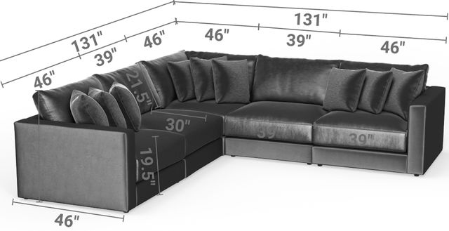 Jackson Furniture Remington 5-Piece Slate L-Shape Sectional-2