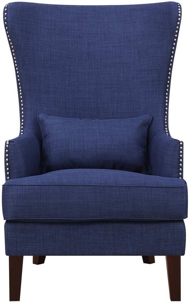 Elements International Kori Espresso/Heirloom Blue Accent Chair-1