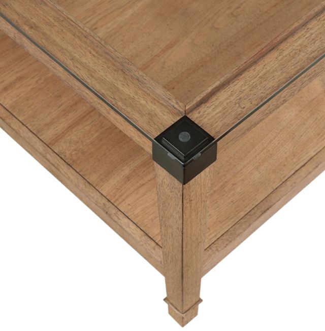 Homelegance® Riverton Glass Top Cocktail Table with Brown Base-4