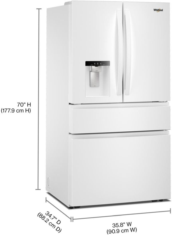Whirlpool® 36" 29 Cu. Ft. White French Door Refrigerator with Flexible Temperature Drawer-3