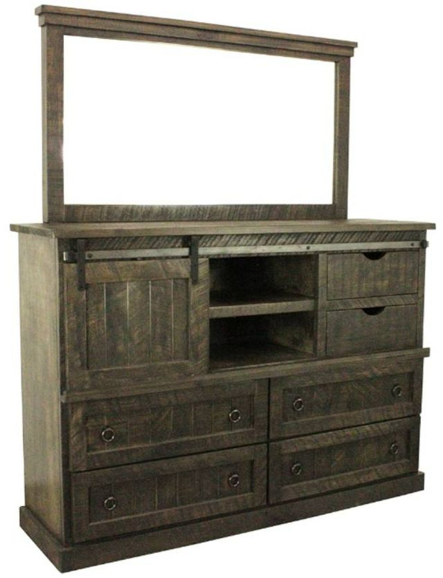 American Heartland Manufacturing Rustic 8-Drawer Dresser and Mirror-0
