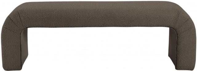 Meridian Furniture Niagara Brown 52" Boucle Fabric Bench-1