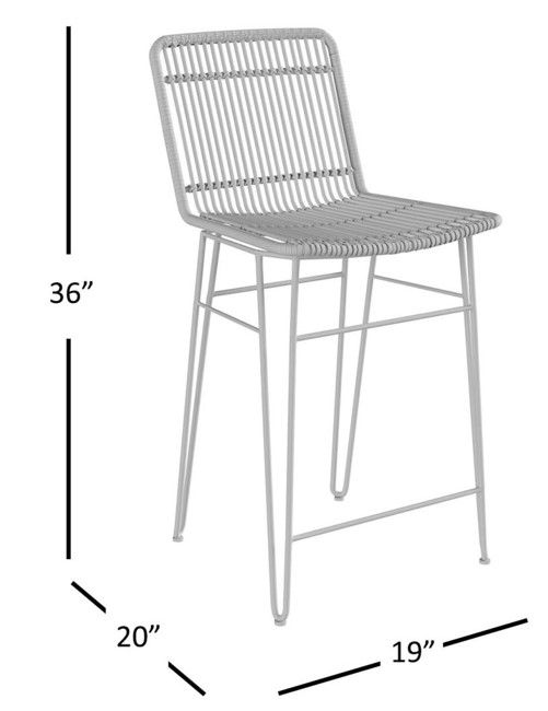 Jofran Inc. Weaver Black/Brown Hairpin Counter Stool-2