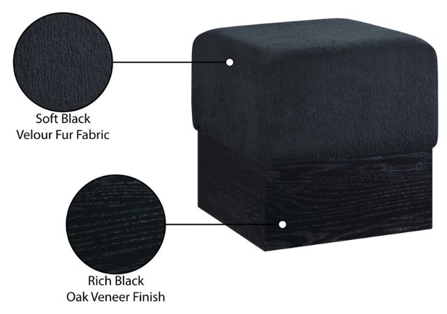 Meridian Furniture Havre Black Upholstered Ottoman-4