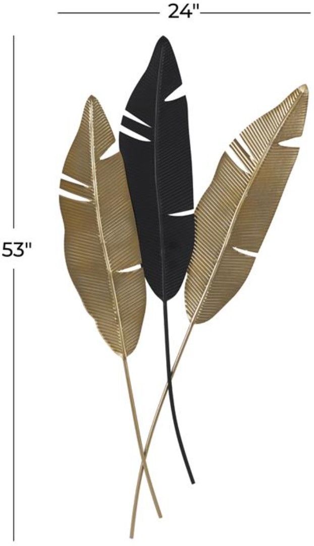 Deco Marche Gold 53" Leaf Wall Decor-2