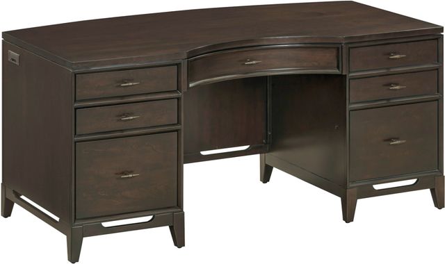 aspenhome® Sutton French Roast 66" Curved Executive Desk-0