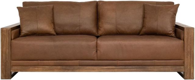 International Furniture Direct Ancora Brown Leather Sofa-2