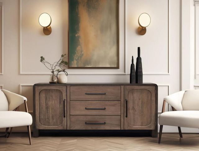 International Furniture Direct Tamesis Brown Console-1