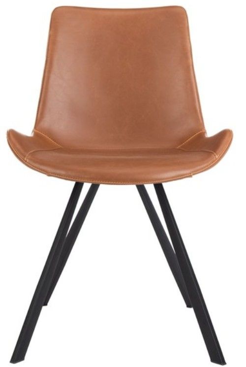 Safavieh Terra 2-Piece Black/Cognac Dining Side Chair Set-2