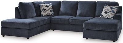 front view of the Signature Design by Ashley® Albar Place 2-Piece Cobalt Sectional