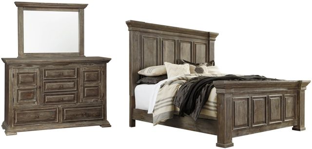 Signature Design by Ashley® Wyndahl 3-Piece Rustic Brown California King Panel Bed Set-0
